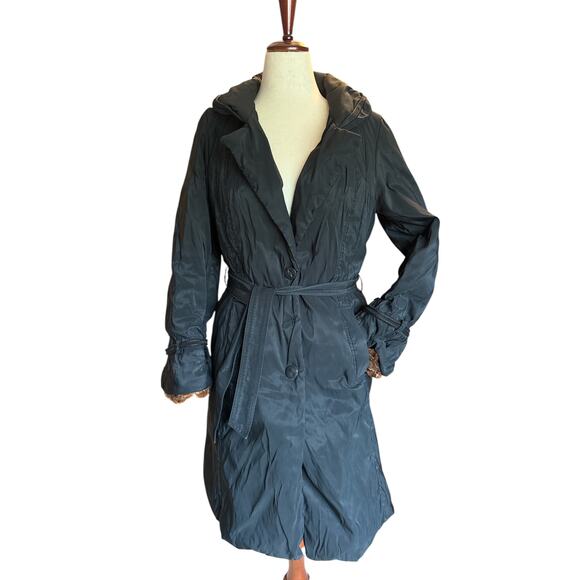 Violanti Black Puffer Coat | Faux Fur Trim | Belted |Size IT 42 | US M - Picture 6 of 13